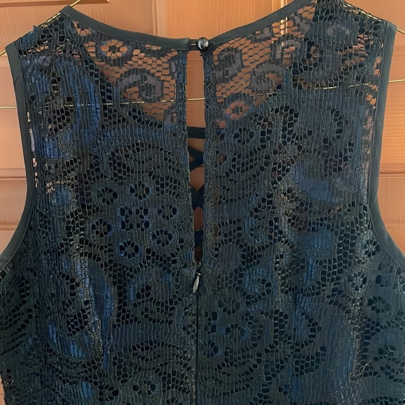 Nanette Lepore Romantics Lace Crochet Top Tank Navy Blue Black 4 - Picture 10 of 11